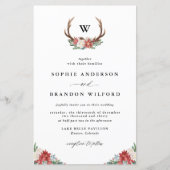 Weihnachts-Antler-Wreath-Winter Hochzeit Einladung (Vorderseite)