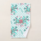 Weihnachts Aqua Blue Pink Cookie Festival Badhandtuch Set (Handtuch)