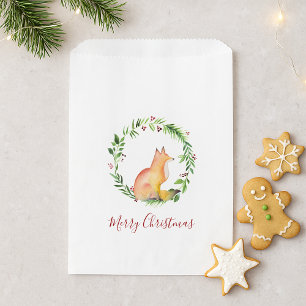 Weihnachts-Aquarell-Fuchs Süßigkeit Geschenktütchen