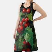 Weihnachts-Aquarell-Stechpalmen-Beeren-Blätter bot Schürze (InSitu)