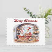 Weihnachts Aquarellbäckerei mit festem Weihnachtsg Feiertagskarte (Stehend Vorderseite)