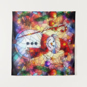 Weihnachts-Aquarellband aus festem Glas Wandteppich (Vorderseite (Horizontal))