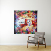 Weihnachts-Aquarellband aus festem Glas Wandteppich (Beispiel (Horizontal))