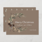 Weihnachts Aquarellbraun Postkarte (Vorne/Hinten)