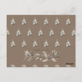 Weihnachts Aquarellbraun Postkarte (Rückseite)