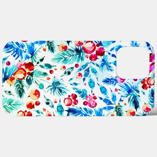 Weihnachts-Aquarelldesign Case-Mate iPhone Case (Rückseite (Horizontal))