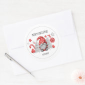 Weihnachts-Aquarellensticker Klassischer Rundstick Runder Aufkleber (Umschlag)