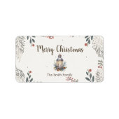 Weihnachts-Aquarellgrüße Adressaufkleber (Vorne)