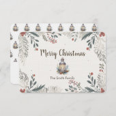 Weihnachts-Aquarellgrüße Dankeskarte (Vorne/Hinten)