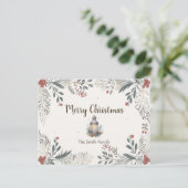 Weihnachts-Aquarellgrüße Postkarte (Stehend Vorderseite)