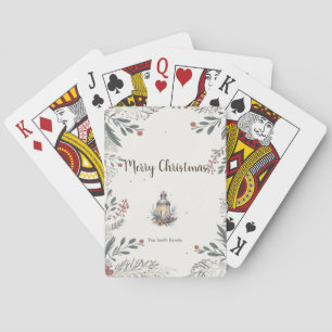 Weihnachts-Aquarellgrüße Spielkarten