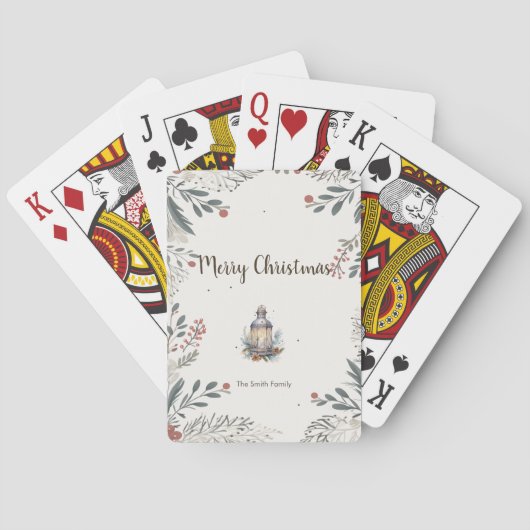 Weihnachts-Aquarellgrüße Spielkarten (Rückseite)