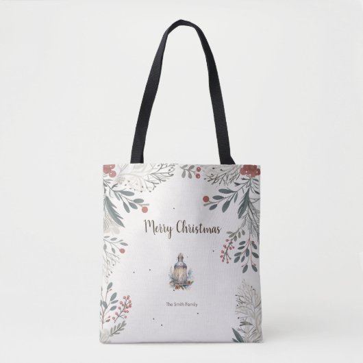 Weihnachts-Aquarellgrüße Tasche (Vorderseite)