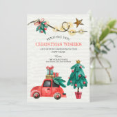 Weihnachts-Aquarellkarte Feiertagskarte (Stehend Vorderseite)