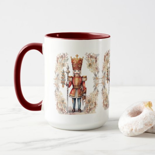 Weihnachts-Aquarellknacker Tasse (Mit Donut)