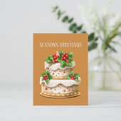 Weihnachts Aquarellkuchen ergänzen Text Postkarte (Stehend Vorderseite)