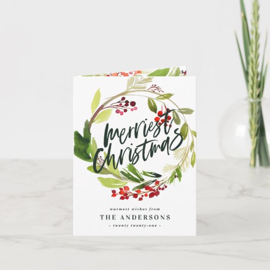 Weihnachts Aquarellmalfolienkarte Feiertagskarte (Vorderseite)