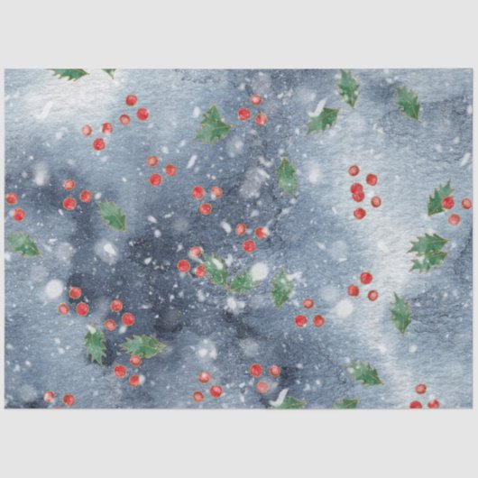 Weihnachts-Aquarellpapier II Design 6 Seidenpapier (Vorderseite)