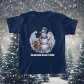 Weihnachts-Aquarellsnowman fügt Text hinzu T-Shirt