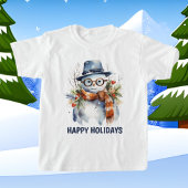 Weihnachts-Aquarellsnowman fügt Text hinzu T-Shirt
