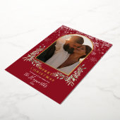 Weihnachts Arch Foto Blumengrün Folien Feiertagskarte (Gedreht)