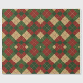 Weihnachts-Argyle-Karomuster Geschenkpapier (Flach)
