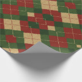 Weihnachts-Argyle-Karomuster Geschenkpapier (Ecke)