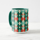 Weihnachts-Argyle - Retro-Stil Tasse (Vorderseite Links)