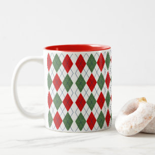 Weihnachts-Argyle Zweifarbige Tasse