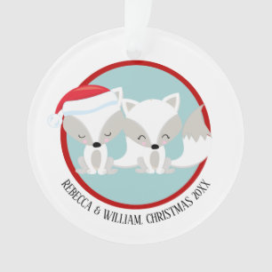 Weihnachts-Arktische Fox-Personalisiertes Foto Ornament