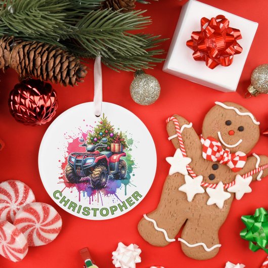 Weihnachts-ATV-Individuelle Name Ornament