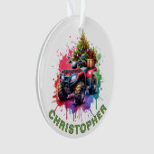 Weihnachts-ATV-Individuelle Name Ornament (Vorderseite)