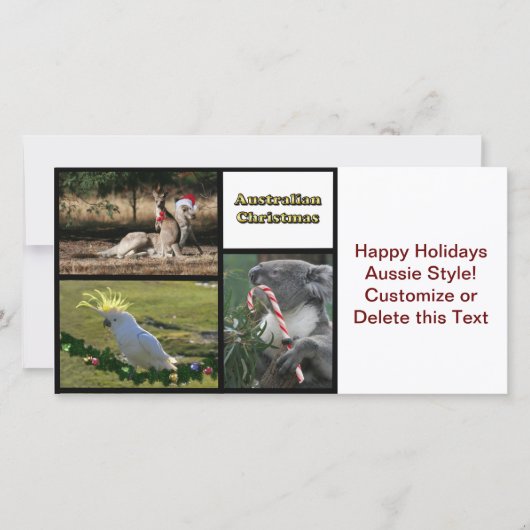 Weihnachts-Aussie-Style-Tiere Feiertagskarte (Vorderseite)