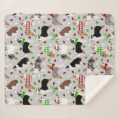 Weihnachts-Australian Shepherd Sherpa Blanket Sherpadecke (Vorderseite (Horizontal))