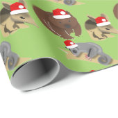 Weihnachts-Australische Baby-Tiere Geschenkpapier (Rolleneckpunkt)