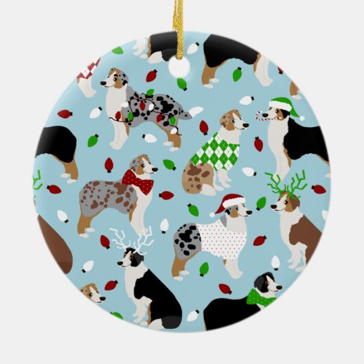 Weihnachts-Australische Schäfer-Keramik Keramik Ornament (Hinten)