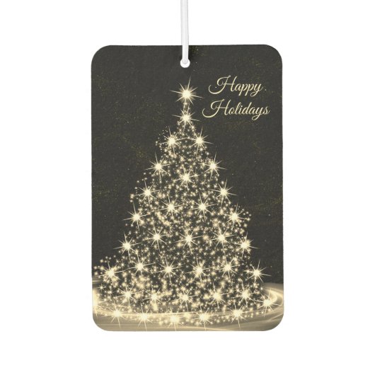 Weihnachts-Auto Golden Shiny Tree Winter Schwarz Autolufterfrischer (Vorderseite)