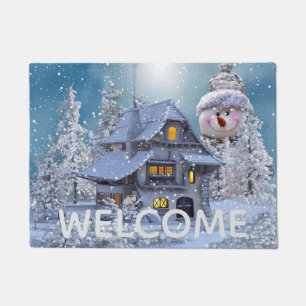 Weihnachts-Autodekoration Winter Weiß Schneemann B Fußmatte