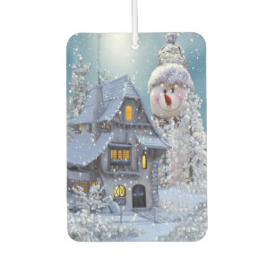 Weihnachts-Autodekoration Winter Weißer Schneemann Autolufterfrischer