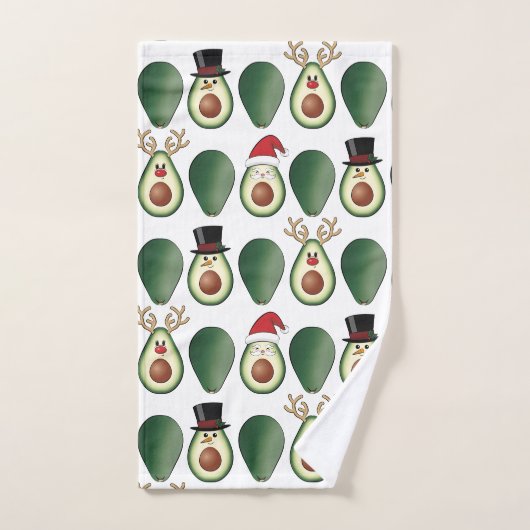 Weihnachts Avocado Frosty, Rudolph und Santa Handtuch (Handtuch)