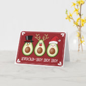 Weihnachts Avocado Frosty, Rudolph und Santa Karte (Gelbe Blume)