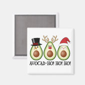 Weihnachts Avocado Frosty, Rudolph und Santa Magnet (Vorderseite/Rückseite)