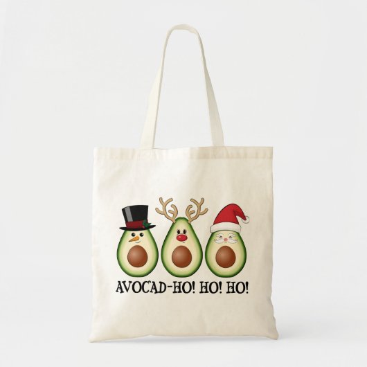 Weihnachts Avocado Frosty, Rudolph und Santa Tragetasche (Vorne)