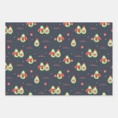 Weihnachts Avocados Wrapping Paper Set 3 Geschenkpapier Set (Vorderseite)