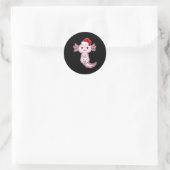 Weihnachts- Axolotl Runder Aufkleber (Tasche)