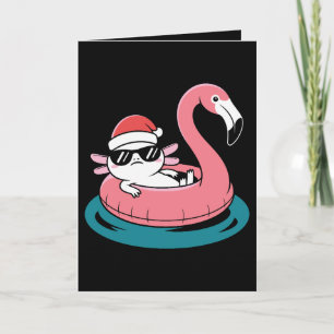 Weihnachts Axolotl Santa Hut Flamingo Pool Schwimm Karte
