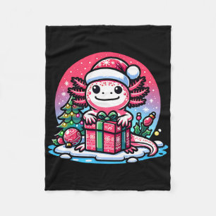 Weihnachts Axolotl Santa Hut Junge Mädchen Kinder Fleecedecke