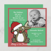 Weihnachts-Baby-Ankündigung Feiertagskarte (Vorne/Hinten)