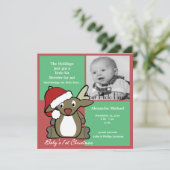 Weihnachts-Baby-Ankündigung Feiertagskarte (Stehend Vorderseite)