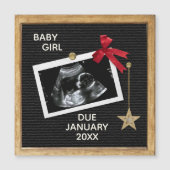 Weihnachts-Baby-Ankündigung Letter Board Magnet (Vorderseite)